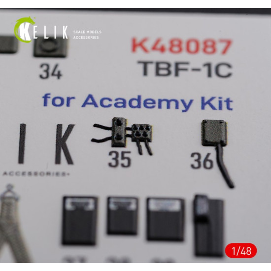 Kelik K48087 1/48 Tbf 1c Interior 3d Decals For Academy Kit