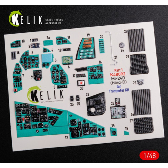 Kelik K48092 1/48 Mi 24d Hind D Interior 3d Decals For Trumpeter Kit