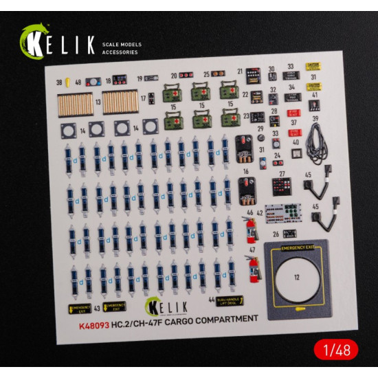 Kelik K48093 1/48 Ch 47f Interior 3d Decals For Italeri Kit