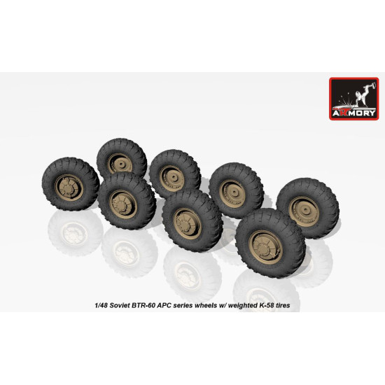 Armory Ac4801 1/48 Btr-60 Soviet Apc Wheels W/ Weighted K-58 Tyres