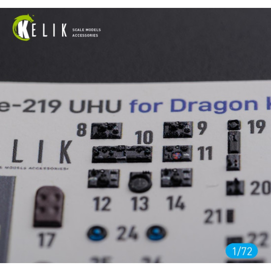 Kelik K72104 1/72 He 219 Uhu Interior 3d Decals For Dragon Kit