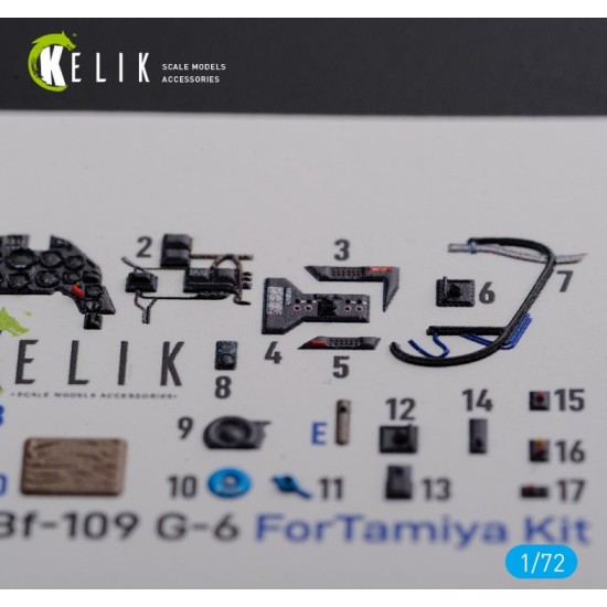 Kelik K72105 1/72 Bf109 G 6 Interior 3d Decals For Tamiya Kit