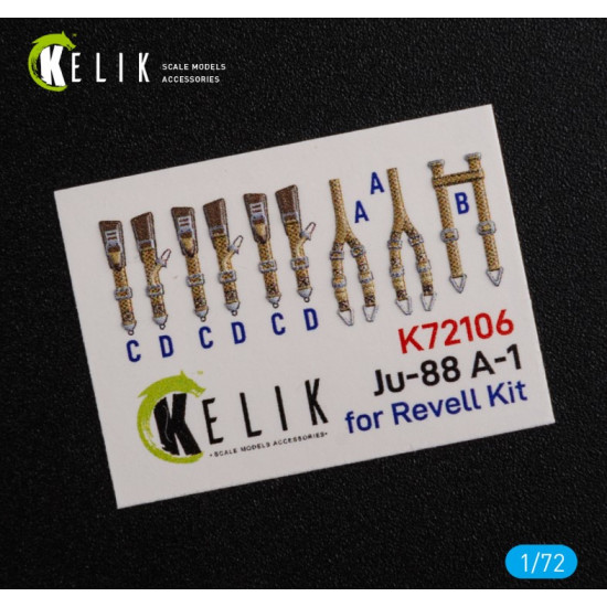 Kelik K72106 1/72 Ju88 A1 Interior 3d Decals For Revell Kit