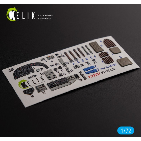 Kelik K72107 1/72 Ki 21 Interior 3d Decals For Icm Kit