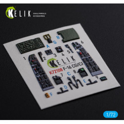 Kelik K72108 1/72 F 16 Cg Cj Interior 3d Decals For Academy Kit