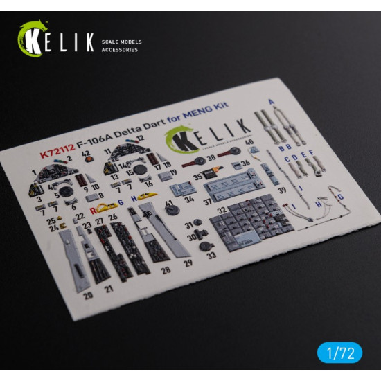 Kelik K72112 1/72 F 106a Delta Dart Interior 3d Decals For Meng Kit