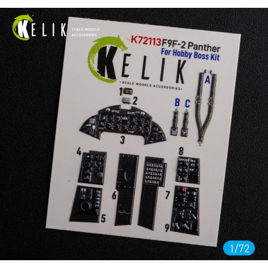 Kelik K72113 1/72 F9f 2 Panther Interior 3d Decals For Hobbyboss Kit