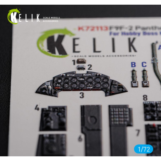 Kelik K72113 1/72 F9f 2 Panther Interior 3d Decals For Hobbyboss Kit