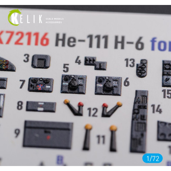 Kelik K72116 1/72 He 111 H6 Interior 3d Decals For Airfix Kit