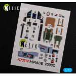 Kelik K72119 1/72 Mirage 2000c Interior 3d Decals Formodelsvit Kit