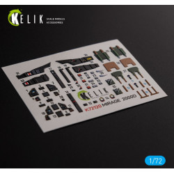 Kelik K72120 1/72 Mirage 2000d Interior 3d Decals Formodelsvit Kit