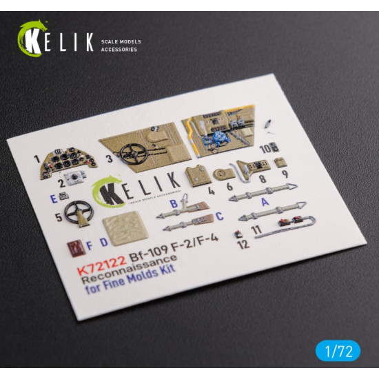 Kelik K72122 1/72 Bf109 F2 F4 Reconnaissance Interior 3d Decals For Fine Molds Kit