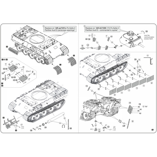 Armory Pe7254 1/72 Pz.kpfw.v Ausf.d Panther Detailing Set