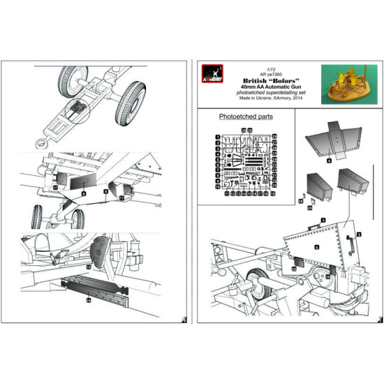 Armory Pe7260 1/72 40mm Bofors L60 Aa Automatic Gun Superdetailing Set