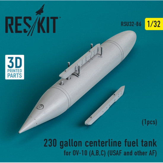 Reskit Rsu32-0086 1/32 230 Gallon Centerline Fuel Tank For Ov10 Abc Usaf And Other Af 1pcs 3d Printed