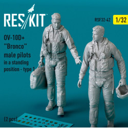 Reskit Rsf32-0042 1/32 Ov 10d Bronco Male Pilots In A Standing Position Type1 2pcs 3dprinted