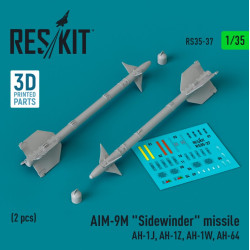 Reskit Rs35-0037 1/35 Aim 9m Sidewinder Missile Ah1j Ah1z Ah1w Ah64 2pcs 3d Printed