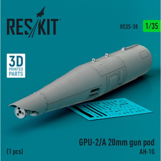 Reskit Rs35-0038 1/35 Gpu 2a 20mm Gun Pod 1pcs Ah 1g 3d Printed