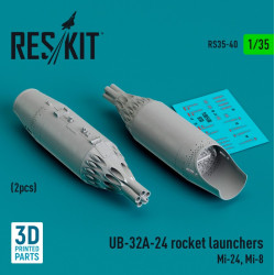 Reskit Rs35-0040 1/35 Ub 32a 24 Rocket Launchers 2pcs Mi24 Mi8 3d Printed