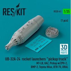 Reskit Rs35-0041 1/35 Ub 32a 24 Rocket Launchers Pickup Truck 1pcs Mt Lb Uaz Pickup W Zpu2 Bmp2 Toyota Hilux Btr70 Ural 3dprinted