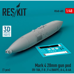 Reskit Rs48-0485 1/48 Mark 4 20mm Gun Pod Ov10a F8 F4 Usn A4 A6a 1pcs 3d Printed