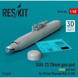 Reskit Rs48-0486 1/48 Suu 23 20mm Gun Pod Close Gun Bay For British Phantom Raf Rn 1pcs 3d Printed