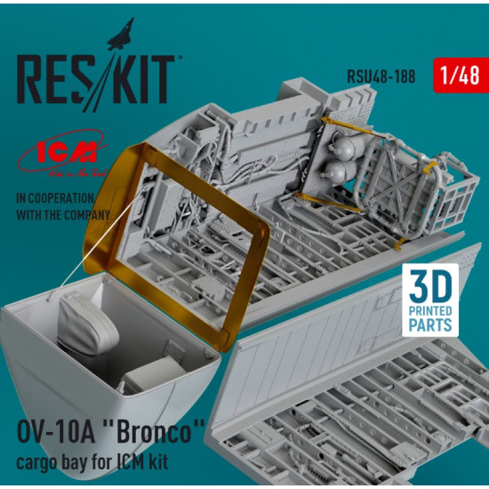 Reskit Rsu48-0188 1/48 Ov 10a Bronco Cargo Bay For Icm Kit 3d Printed