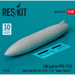 Reskit Rsu48-0229 1/48 480 Gallon Fpu 12 A Fuel Tank For F A 18 E F G Super Hornet 1pcs 3d Printed