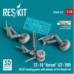 Reskit Rsu48-0243 1/48 Cf18 Hornet Cf188 Rcaf Landing Gears With Wheels Set For Kinetic Kit 3d Printed