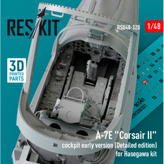 Reskit Rsu48-0320 1/48 A7e Corsair Ii Cockpit Early Version Detailed Edition For Hasegawa Kit 3d Printed