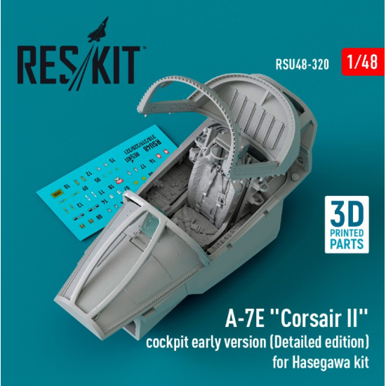 Reskit Rsu48-0320 1/48 A7e Corsair Ii Cockpit Early Version Detailed Edition For Hasegawa Kit 3d Printed