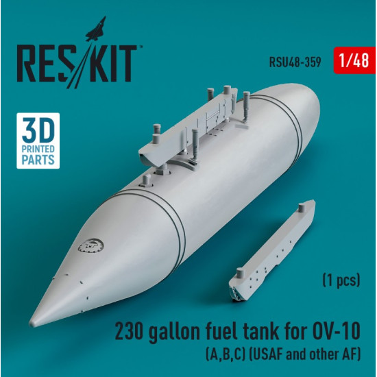 Reskit Rsu48-0359 1/48 230 Gallon Centerline Fuel Tank For Ov10 A B C Usaf And Other Af 1pcs 3d Printed