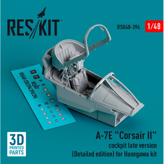 Reskit Rsu48-0396 1/48 A7e Corsair Ii Cockpit Late Version Detailed Edition For Hasegawa Kit 3d Printed