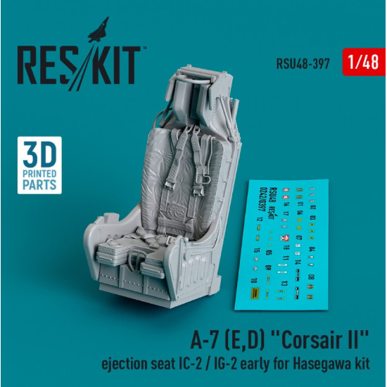 Reskit Rsu48-0397 1/48 A7 Ed Corsair Ii Ejection Seat Ic2 Ig2 Early For Hasegawa Kit 3d Printed