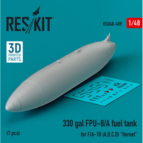 Reskit Rsu48-0409 1/48 330 Gallon Fpu 8a Fuel Tank For Fa 18 A B C D Hornet 1 Pcs 3d Printed