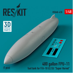 Reskit Rsu48-0410 1/48 480 Gallon Fpu11 Fuel Tank For Fa18 E.f.g Super Hornet 1pcs 3d Printed