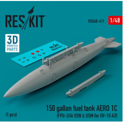 Reskit Rsu48-0411 1/48 150 Gallon Fuel Tank Aero 1c Fpu 3a Usn Usm For Ov 10 Ad 1pcs 3dprinted