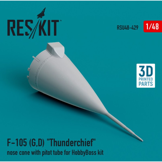 Reskit Rsu48-0429 1/48 F 105 G D Thunderchief Nose Cone With Pitot Tube For Hobbyboss Kit 3d Printed