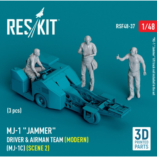 Reskit Rsf48-0037 1/48 Mj 1 Jammer Driver Airman Team Modern Mj 1c Scene 2 3 Pcs 3d Printed