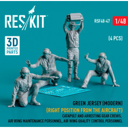 Reskit Rsf48-0047 1/48 Green Jersey Modern Right Position From The Aircraft Catapult And Arresting Gear Crews Air Wing Maintenance Personnel Air Wing Quality Control Personnel 4 Pcs 3d Printed