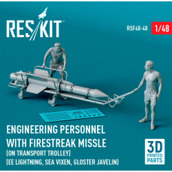 Reskit Rsf48-0048 1/48 Engineering Personnel With Firestreak Missle On Transport Trolley Ee Lightning Sea Vixen Gloster Javelin 1 Pcs 3d Printed