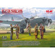 Icm 48197 1/48 Ki 21 Ib Sally With Japanese Pilots And Ground Personnel Plastic Model Kit