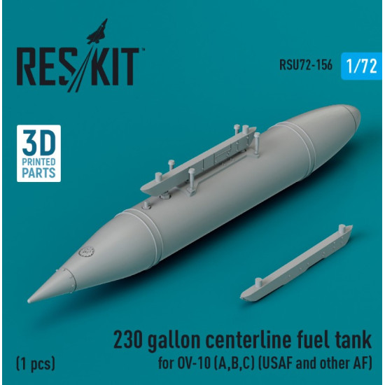 Reskit Rsu72-0156 1/72 230 Gallon Centerline Fuel Tank For Ov10 Abc Usaf And Other Af 1 Pcs 3d Printed