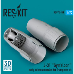 Reskit Rsu72-0181 1/72 J31 Gyrfalcon Early Exhaust Nozzles For Trumpeter Kit 3d Printed