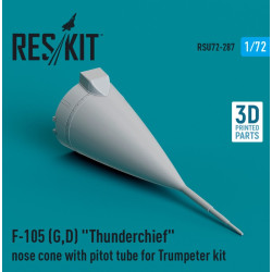 Reskit Rsu72-0287 1/72 F105 Gd Thunderchief Nose Cone With Pitot Tube For Trumpeter Kit 3d Printed