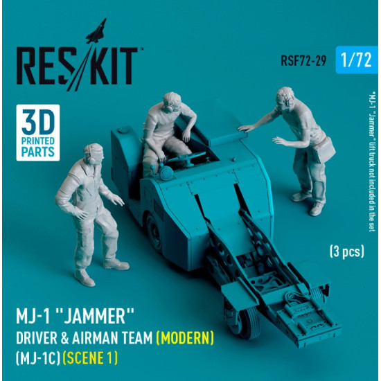 Reskit Rsf72-0029 1/72 Mj1 Jammer Driver Airman Team Modern Mj1c Scene 1 3 Pcs 3d Printed