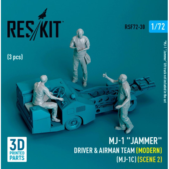 Reskit Rsf72-0030 1/72 Mj1 Jammer Driver Airman Team Modern Mj1c Scene 2 3 Pcs 3d Printed