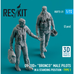 Reskit Rsf72-0031 1/72 Ov10d Bronco Male Pilots In A Standing Position Type1 2pcs 3d Printed