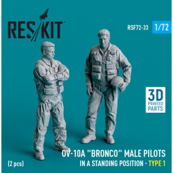 Reskit Rsf72-0033 1/72 Ov 10a Bronco Male Pilots In A Standing Position Type 1 2 Pcs 3d Printed