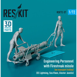 Reskit Rsf72-0037 1/72 Engineering Personnel With Firestreak Missle On Transport Trolley Ee Lightning Sea Vixen Gloster Javelin 1pcs 3d Printed